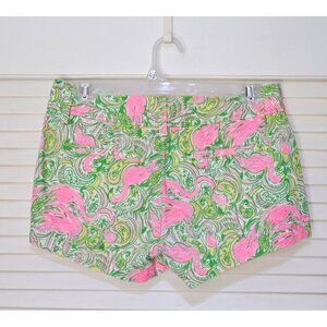 Lilly Pulitzer Women's Pink Flamingo Hot Wings The Walsh Short Size 0 2624
